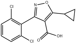 5-环丙基-3-(2,6-二氯苯基)异噁唑-4-甲酸 结构式