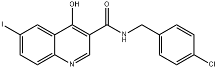 N-(4-氯苯甲基)-4-羟基-6-碘喹啉-3-甲酰胺 结构式