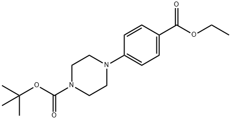 1-BOC-4-(4-(乙氧羰基)苯基)哌嗪 结构式