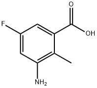 3-氨基-5-氟-2-甲基苯甲酸 结构式