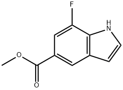 7-氟-1H-吲哚-5-羧酸甲酯 结构式