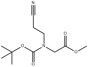 N-(2-氰基乙基)-N-[叔丁氧羰基]甘氨酸甲酯 结构式