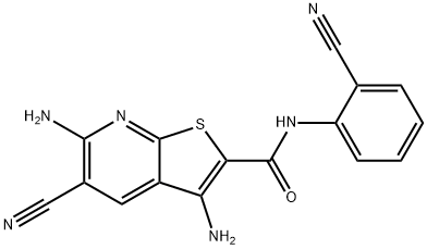 3,6-diamino-5-cyano-N-(2-cyanophenyl)thieno[2,3-b]pyridine-2-carboxamide 结构式