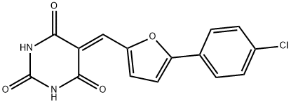 5-[[5-(4-chlorophenyl)furan-2-yl]methylidene]-1,3-diazinane-2,4,6-trione 结构式