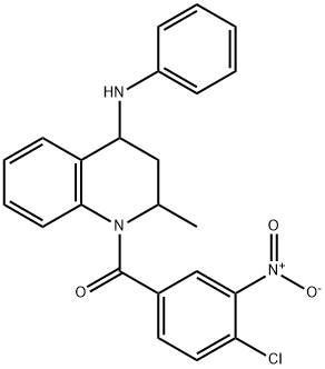 (4-chloro-3-nitrophenyl)[2-methyl-4-(phenylamino)-3,4-dihydroquinolin-1(2H)-yl]methanone 结构式