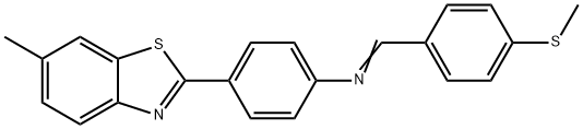 4-(6-methyl-1,3-benzothiazol-2-yl)-N-[4-(methylsulfanyl)benzylidene]aniline 结构式