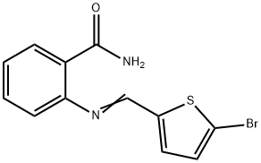 2-(((5-溴噻吩-2-基)亚甲基)氨基)苯甲酰胺 结构式