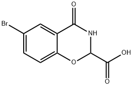 6-Bromo-4-oxo-3,4-dihydro-2H-benzo[e][1,3]oxazine-2-carboxylic acid 结构式