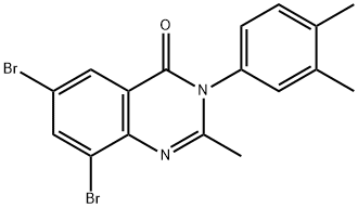 6,8-dibromo-3-(3,4-dimethylphenyl)-2-methylquinazolin-4(3H)-one 结构式