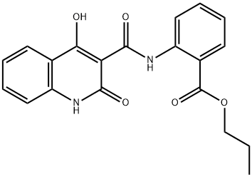 propyl 2-{[(4-hydroxy-2-oxo-1,2-dihydroquinolin-3-yl)carbonyl]amino}benzoate 结构式