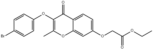 ethyl {[3-(4-bromophenoxy)-2-methyl-4-oxo-4H-chromen-7-yl]oxy}acetate 结构式