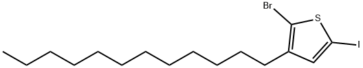 2-溴-3-十二烷基-5-碘噻吩 (含稳定剂铜屑) 结构式