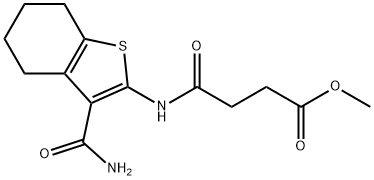 methyl 4-[(3-carbamoyl-4,5,6,7-tetrahydro-1-benzothiophen-2-yl)amino]-4-oxobutanoate 结构式