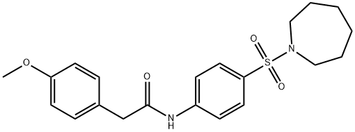 N-[4-(azepan-1-ylsulfonyl)phenyl]-2-(4-methoxyphenyl)acetamide 结构式