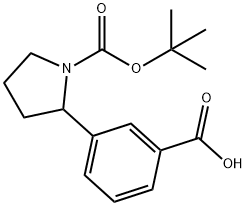 3-(N-BOC-吡咯烷基)苯甲酸 结构式
