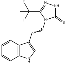 4-[(1H-indol-3-ylmethylene)amino]-5-(trifluoromethyl)-4H-1,2,4-triazol-3-yl hydrosulfide 结构式