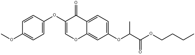 butyl 2-{[3-(4-methoxyphenoxy)-4-oxo-4H-chromen-7-yl]oxy}propanoate 结构式