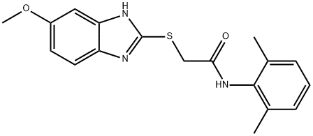 N-(2,6-dimethylphenyl)-2-[(5-methoxy-1H-benzimidazol-2-yl)sulfanyl]acetamide 结构式