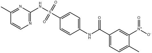 4-methyl-N-{4-[(4-methylpyrimidin-2-yl)sulfamoyl]phenyl}-3-nitrobenzamide 结构式