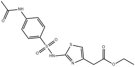 {2-[(N-acetyl-sulfanilyl)-amino]-thiazol-4-yl}-acetic acid ethyl ester 结构式