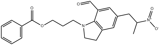 1-[3-(苯甲酰氧基)丙基]-2,3-二氢-5-(2-硝基丙基)-1H-吲哚-7-甲醛 结构式