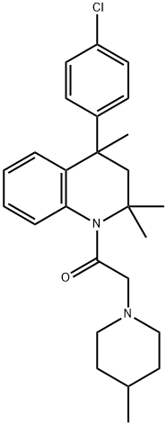 1-[4-(4-chlorophenyl)-2,2,4-trimethyl-3,4-dihydroquinolin-1(2H)-yl]-2-(4-methylpiperidin-1-yl)ethanone 结构式