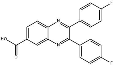 2,3-双(4-氟苯基)喹喔啉-6-羧酸 结构式