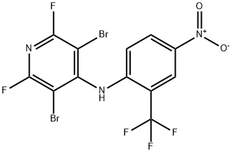3,5-Dibromo-2,6-difluoro-N-(4-nitro-2-(trifluoromethyl)phenyl)pyridin-4-amine 结构式