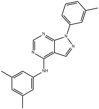 N-(3,5-dimethylphenyl)-1-(3-methylphenyl)-1H-pyrazolo[3,4-d]pyrimidin-4-amine 结构式
