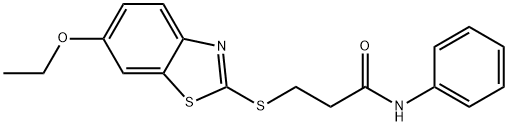 3-[(6-ethoxy-1,3-benzothiazol-2-yl)sulfanyl]-N-phenylpropanamide 结构式