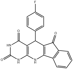 5-(4-fluorophenyl)-2,4-dihydroxy-5H-indeno[2',1':5,6]pyrido[2,3-d]pyrimidin-6(11H)-one 结构式