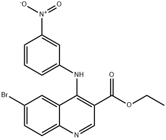 ethyl 6-bromo-4-[(3-nitrophenyl)amino]quinoline-3-carboxylate 结构式