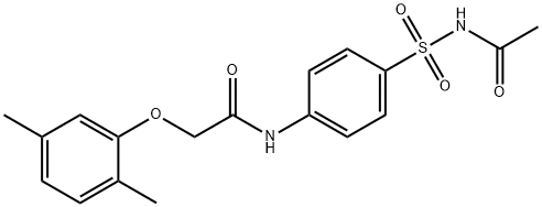 N-[4-(acetylsulfamoyl)phenyl]-2-(2,5-dimethylphenoxy)acetamide 结构式