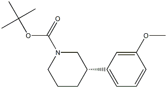 (S)-1-(tert-butoxycarbonyl)-3-(3-methoxyphenyl)piperidine 结构式