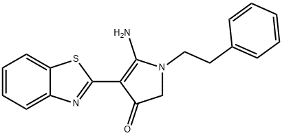 5-amino-4-(benzo[d]thiazol-2-yl)-1-phenethyl-1H-pyrrol-3(2H)-one 结构式