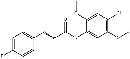 (2E)-N-(4-chloro-2,5-dimethoxyphenyl)-3-(4-fluorophenyl)prop-2-enamide 结构式