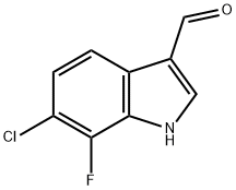 6-氯-7-氟吲哚-3-甲醛 结构式