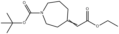 4-(2-乙氧基-2-氧代亚乙基)氮杂环庚烷-1-甲酸叔丁酯 结构式