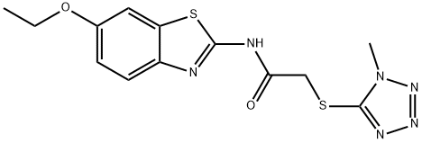 N-(6-ethoxy-1,3-benzothiazol-2-yl)-2-[(1-methyl-1H-tetrazol-5-yl)sulfanyl]acetamide 结构式