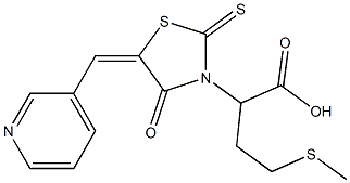 4-(methylsulfanyl)-2-[4-oxo-5-(3-pyridinylmethylene)-2-thioxo-1,3-thiazolidin-3-yl]butanoic acid 结构式