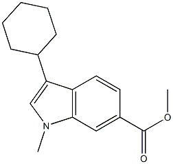 3-环己基-1-甲基-6-吲哚羧酸甲酯 结构式