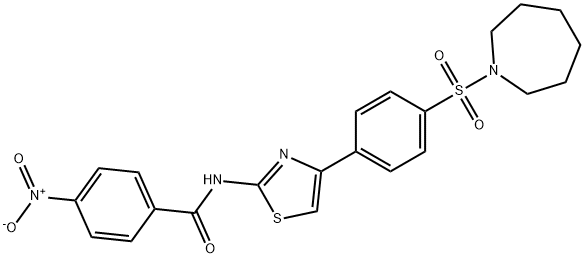 N-{4-[4-(azepan-1-ylsulfonyl)phenyl]-1,3-thiazol-2-yl}-4-nitrobenzamide 结构式