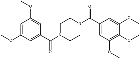 (3,5-dimethoxyphenyl){4-[(3,4,5-trimethoxyphenyl)carbonyl]piperazin-1-yl}methanone 结构式