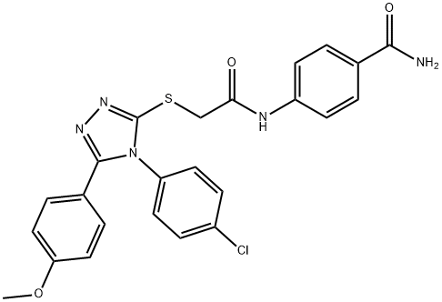 4-[({[4-(4-chlorophenyl)-5-(4-methoxyphenyl)-4H-1,2,4-triazol-3-yl]sulfanyl}acetyl)amino]benzamide 结构式