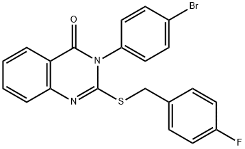 3-(4-bromophenyl)-2-[(4-fluorobenzyl)sulfanyl]quinazolin-4(3H)-one 结构式