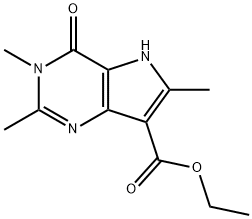 Ethyl 2,3,6-trimethyl-4-oxo-4,5-dihydro-3H-pyrrolo[3,2-d]pyrimidine-7-carboxylate 结构式