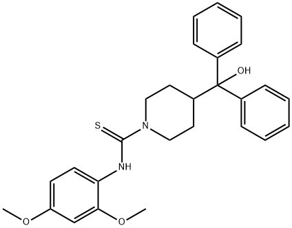 N-(2,4-dimethoxyphenyl)-4-[hydroxy(diphenyl)methyl]piperidine-1-carbothioamide 结构式