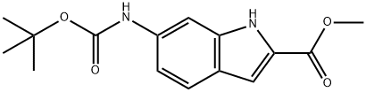 methyl 6-(tert-butoxycarbonylamino)-1H-indole-2-carboxylate 结构式