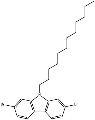 2,7-二溴-9-十二烷基咔唑 结构式