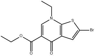 Ethyl 2-bromo-7-ethyl-4-oxo-4,7-dihydrothieno[2,3-b]pyridine-5-carboxylate 结构式